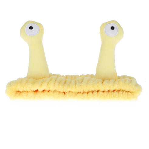 Face Wash Headband, Cartoon Cute Coral Fleece Elastic Hair Bands for Washing Face, Shower, Sports Beauty (Yellow)