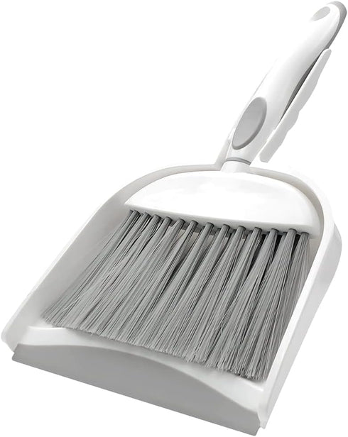 Mini Dustpan and Brush Set, Small Broom and Dustpan Set for Desk, Table, Home, Kitchen Necessities (Gray)