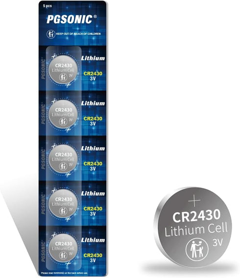 CR2430 3V Lithium Battery, 5pcs