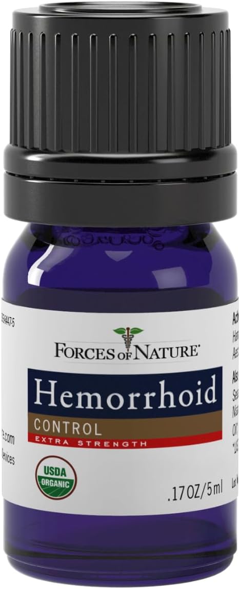Forces of Nature Hemorrhoid Control Extra Strength, Organic Medicine with Witch Hazel, 5ml