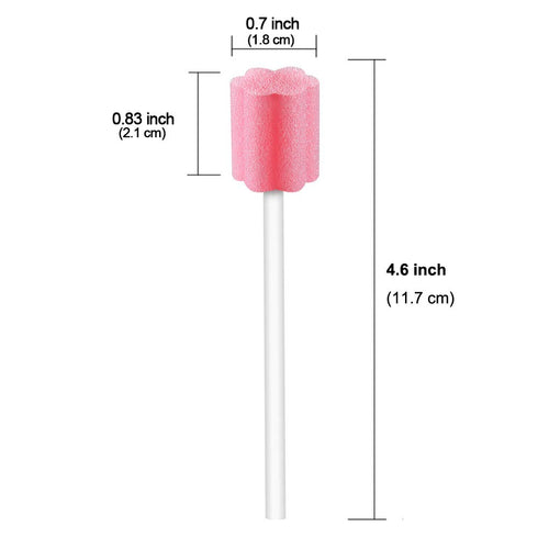 Disposable Untreated Oral Care Swabs, 250 Count (PINK+plum)
