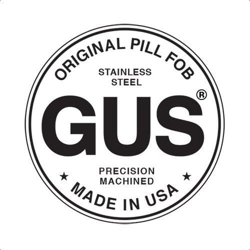 GUS Mini Pill Fob, Made in USA, Stainless Steel Keychain Holder, Compact Design