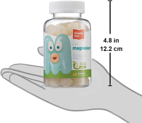 Chapter One Magnesium Gummies for Kids & Adults, Natural Calm, Kosher Apple Flavor, 60 Gummies