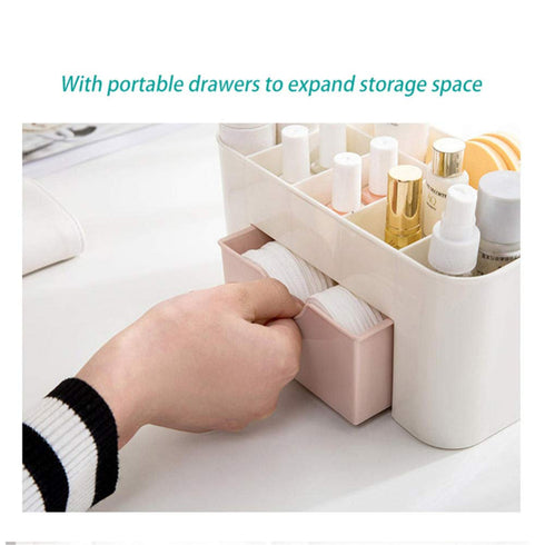 Makeup Organizer, Cosmetic Organizer/Box for Bathroom, Space-Saving Storage Box for Makeup Brush Organizer