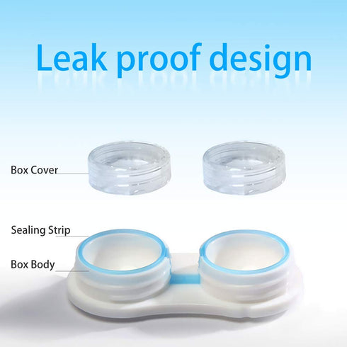 ofone Cute Contact Lens Case, Oval Holder with Removal Tool, Mirror, and Tweezers for Women and Girls (Black)