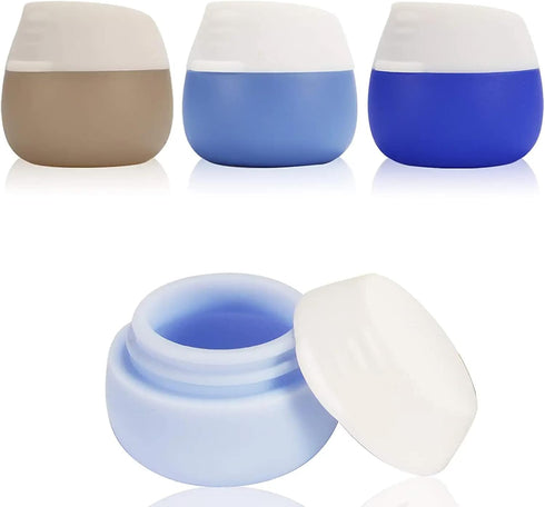 Travel Containers for Toiletries, Gemice Silicone Cream Jars, TSA Approved Leak-proof Travel Accessories (4 Pieces)