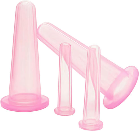 Zhuluck 4Pcs Massage Cupping Set Silicone Mini Facial Cups Face Massager Helper Skin