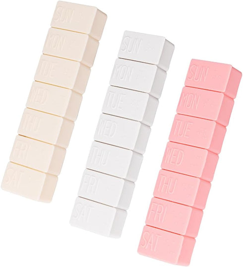 3-Pack Extra Large Weekly Pill Organizer, 7 Days Travel Daily Pill Box for Vitamins and Supplements