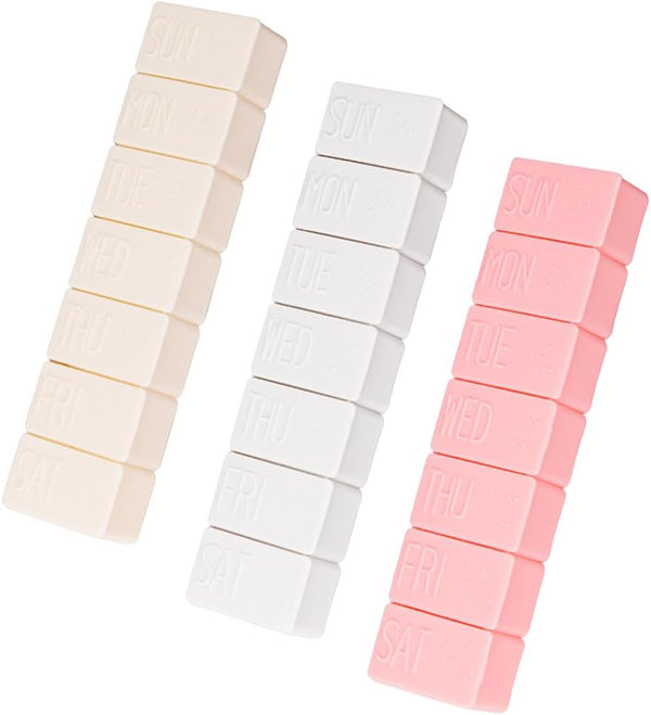 3-Pack Extra Large Weekly Pill Organizer, 7 Days Travel Daily Pill Box for Vitamins and Supplements