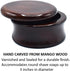 Parker Hand Carved Genuine Mango Wood Shaving Soap Bowl