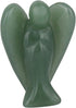 Rockcloud Healing Crystals Puff Heart & Guardian Angel Figurine, Carved Worry Stone Chakra Reiki Balancing Set