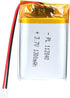 3.7V 1300mAh 112840 Lipo Battery, Rechargeable Lithium Polymer Ion Pack with JST Connector