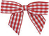 Red White Gingham Pre-Tied Bows - 3" Wide, Set of 12, Buffalo Check Ribbons for 4th of July Decor