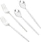 SUT 100 Pcs Silver Plastic Silverware, Disposable Forks and Spoons for Catering, Parties, Dinners