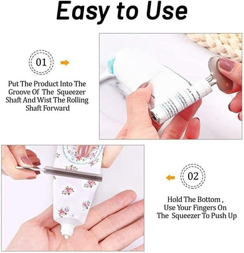 Yopolaz 2 Pack 2) Tube Squeezer - Stainless Steel Toothpaste Squeezer -Metal Manual Dispenser Hand Cream Tube Key