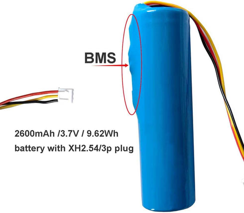 GYMIN 18650 1S1p 2600mAh 3.7v XH2.54/3p 5C Rechargeable Lithium-ion Battery with Connector / Power Cells, Support Fast