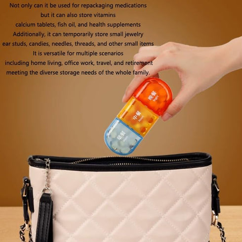 QXMYGSLSD 2Pcs 3 Weekly Pill Organizer Arthritis Friendly, BPA Travel Day Pill Box Design and Large Compartment to Hold
