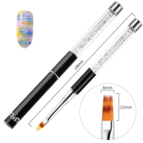 SILPECWEE 3Pcs Ombre Nail Brush Set, Double-Head Sponge Pen with 4 Replaceable Acrylic Brushes
