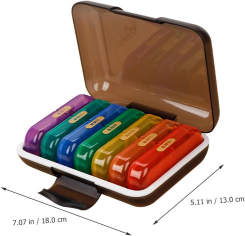 minkissy Portable Weekly Pill Organizer Multi-Color Medicine Case with Compartments for Travel Easy to Use Durable