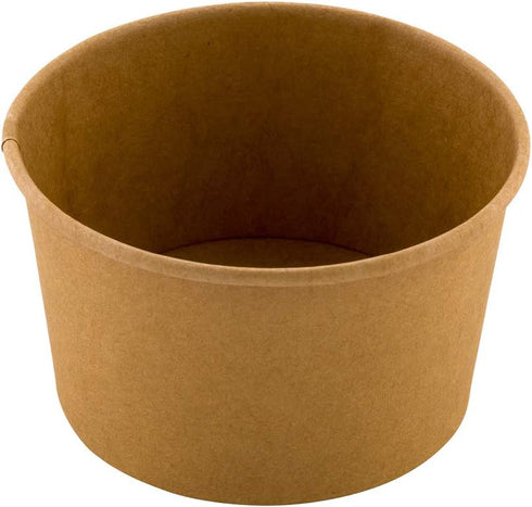 Coppetta 12-Ounce Dessert Cups, 50 Disposable Ice Cream Cups, Kraft Paper Bowls for Hot and Cold Foods