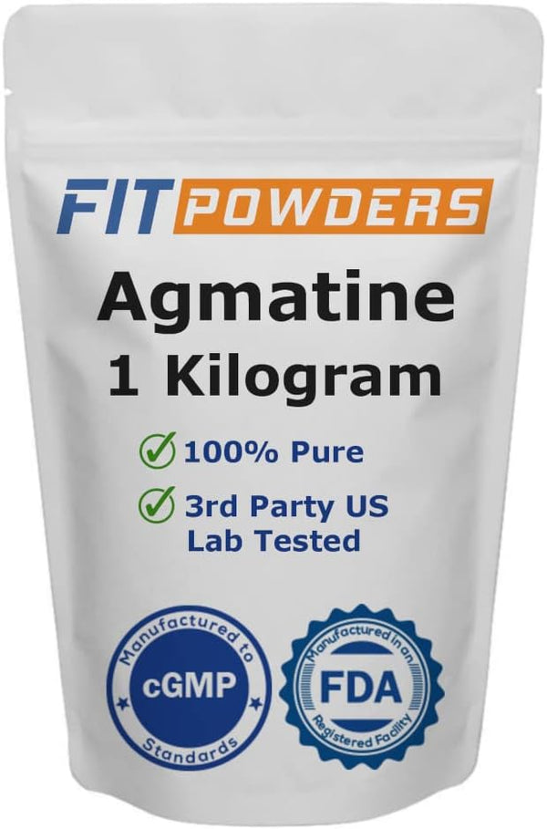 Agmatine Sulfate Powder 1 Kilogram (Multiple Sizes) 100% Pure Vegan Gluten-Free Strength and Pump
