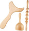 1set Wooden Body Manual Muscle Roller Tools for Adults Massage and Scraping