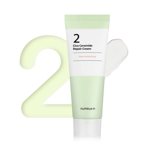 numbuzin No.2 Cica Ceramide Repair Cream | Facial Moisturizer with Centella Asiatica, Real Ceramide, 2.02 fl oz