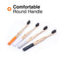 Bamboo Toothbrush Set of 4 with Soft Charcoal Infused Bristles