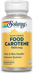 SOLARAY Food Carotene, Vitamin A as Beta Carotene 25000IU for Healthy Skin & Eyes, Immune System Support, 100 CT