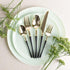 Infinity Flatware Gold/Black Teaspoons - 20 Count | Luxury Disposable Cutlery for Elegant Events & Parties