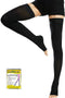 Beister 1 Pair Medical Open Toe Thigh High Compression Stockings, Firm 20-30 mmHg Support for Varicose Veins, Edema