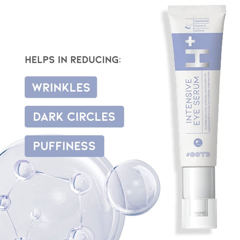 Korean Eye Serum for Under Eye, Hydrating, Anti-Aging, Firming, Dark Circle Treatment with Hyaluronic Acid, Vitamin C,