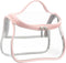 HAOGUAGUA Heavy Duty Clear Waterproof Cosmetic Bag, Transparent Travel Makeup Organizer, Pink