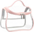 HAOGUAGUA Heavy Duty Clear Waterproof Cosmetic Bag, Transparent Travel Makeup Organizer, Pink