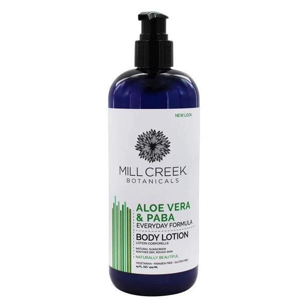 Mill Creek Botanicals Aloe Vera & Paba Moisturizing Lotion, 14 FZ