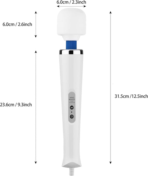 Wired Powerful Massager with Strong Handheld Vibration Wand for Women - Personal Total Body Back Massager for Sports