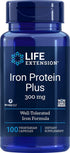 Life Extension Iron Protein Plus, Absorbable Iron Supplement, Non-GMO, Gluten-Free, Vegetarian, 100 Capsules