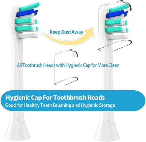 Toothbrush Travel Case Compatible with Philips Sonicare Electric Toothbrush & 6Pcs Reusable Head Covers (White)