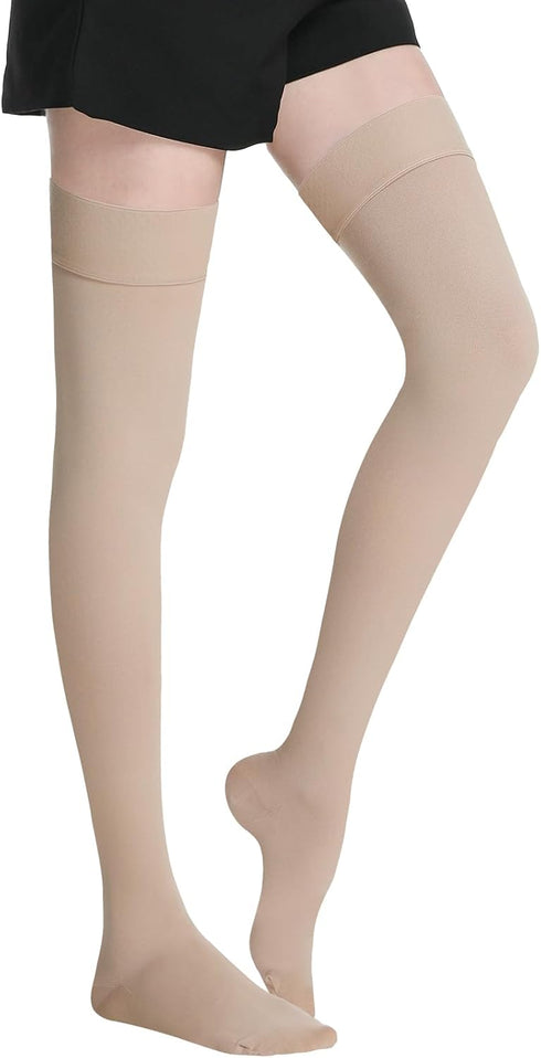 TP TOP BEAUTY 20-30mmHg Medical Thigh High Compression Stockings for Women & Men,Closed Toe Graduated