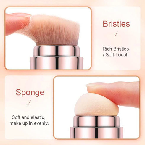 Bling Toman 4 in 1 Makeup Brushes Set - Mini Makeup Brush for Eyeshadow, Eye, Lip, Face, Concealing, Blush (Rose Gold)