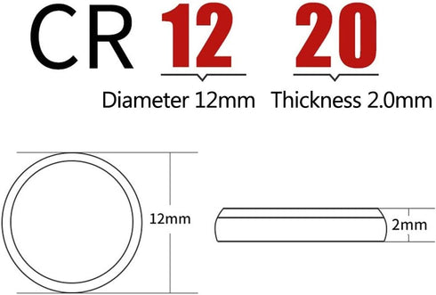 SKOANBE 12PCS CR1220 3V Lithium Button Coin Cell Battery - 1220