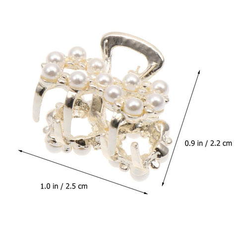Mobestech 6pcs Hair Clips, Pearl Claw Clips with Rhinestones, Hair Barrettes for Women & Girls Hair Styling