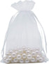 HRX Package 100pcs White Organza Gift Bags 5x7 inch, Mesh Jewelry Pouches for Christmas Candy Present