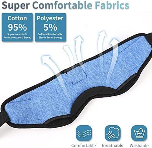 TOPOINT Sleep Mask Headphones with Wireless Bluetooth 5.3, Eye Mask with White Noise for Sleeping, Timer, 14 Hours for