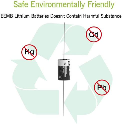 EEMB 4Pack ER14250 1/2AA 3.6V Lithium Battery with AX Solder Tabs
