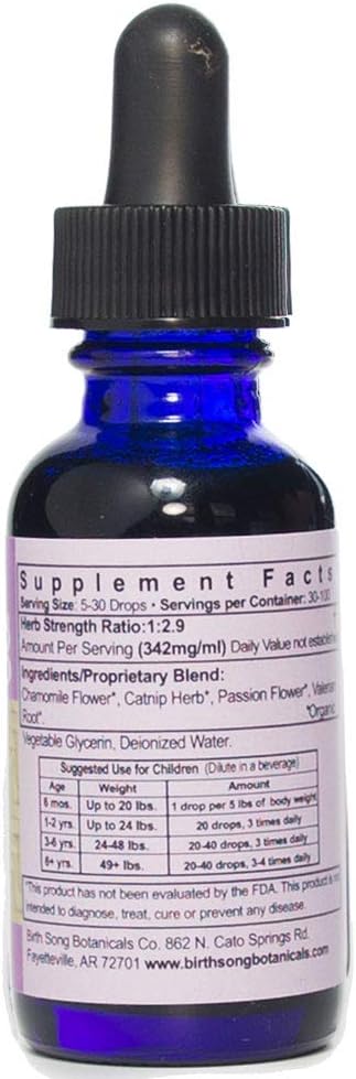 Children's Tranquility Tincture, Herbal Supplement with Valerian Root and Chamomile, 1oz Bottle for Immune Support