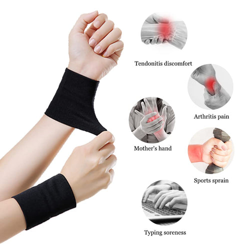 Wrist Compression Sleeve (4PCS), Soft Support Brace Bands for Tendonitis, Arthritis, Pain Relief, Elastic Carpal Tunnel
