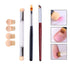 WOKOTO 3Pcs Ombre Nail Art Brush Set, Wooden Gel Builder Brush with 4 Replaceable Sponge Heads for Manicure Tools