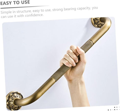 Healifty Household Shower Grab Bar Non Skid Safety Handle for Elderly Copper Core Durable Bathroom Support Rail