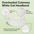I DEW CARE Face Wash Headband - White Cat Design for Washing, Cleansing, Spa, Quick Dry, Reusable